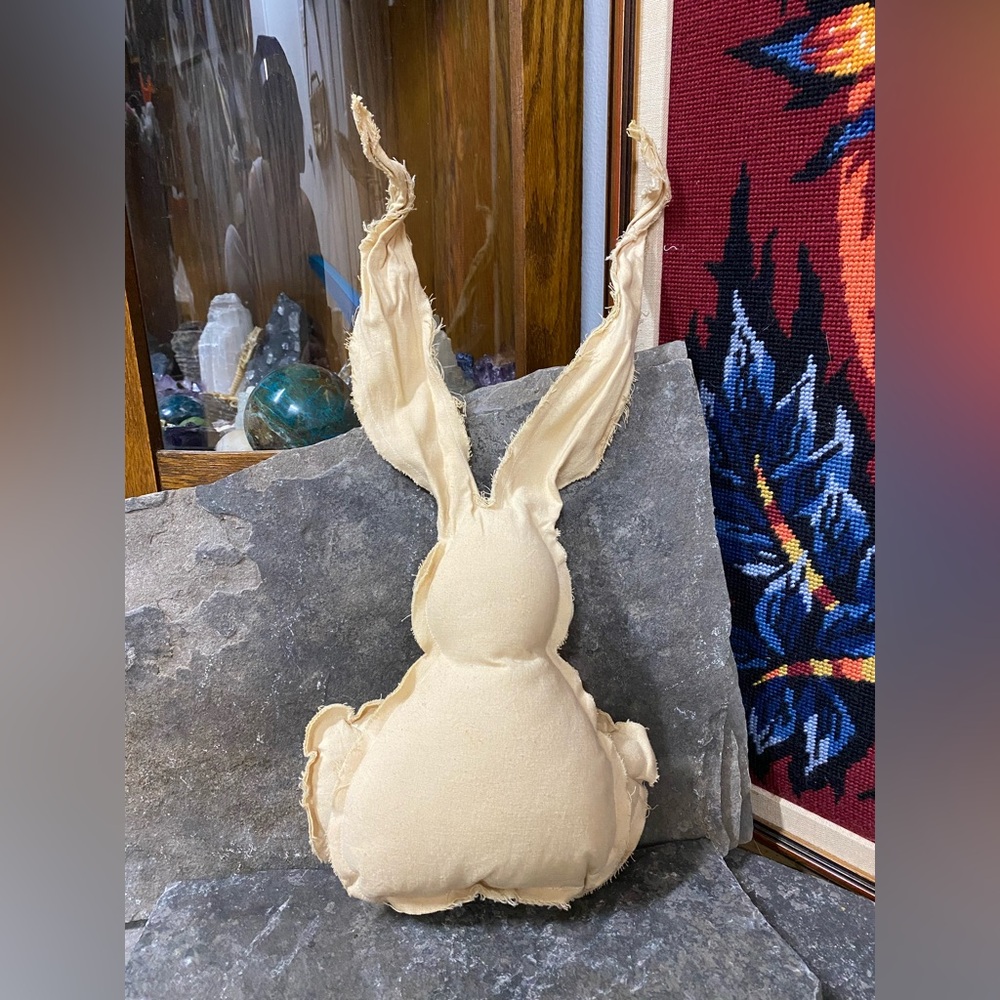 Handsewn Fabric Bunny Rabbit. - Picture 3 of 6